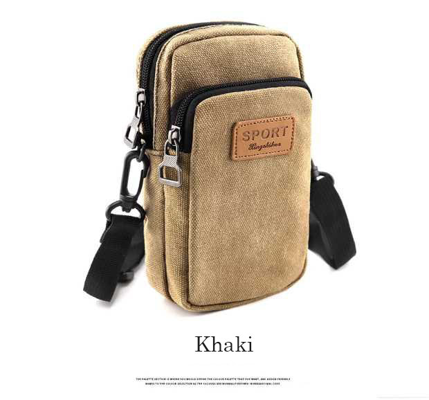 Universale 6.5 ''Impermeabile Multifunzionale della tela di canapa sacchetto del telefono del Sacchetto di Spalla Della Borsa Casual Crossbody bag Borse Messenger per Gli Uomini Uomo: Khaki