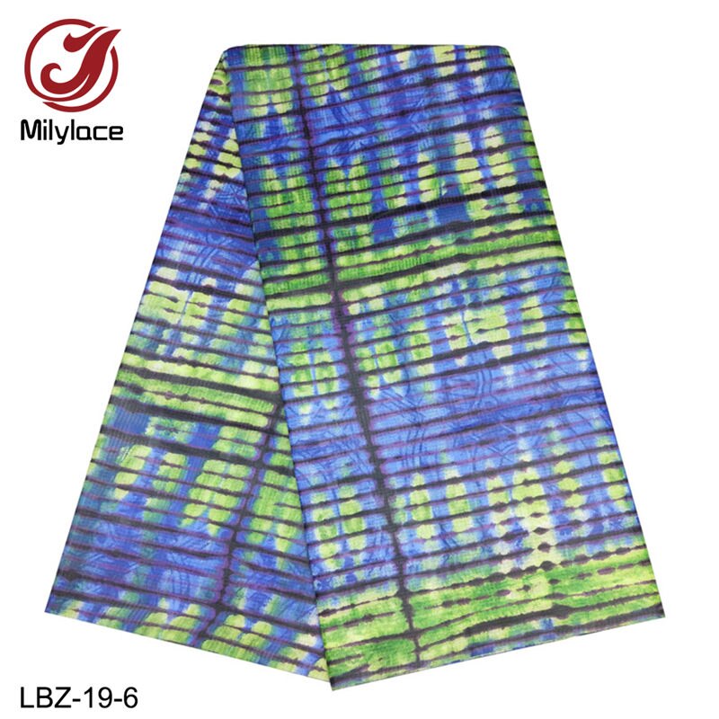 Latest Plaid Tie-dye Bazin Cotton Fabric African Style Cotton Fabric for Daily Clothing LBZ-19: LBZ-19-6