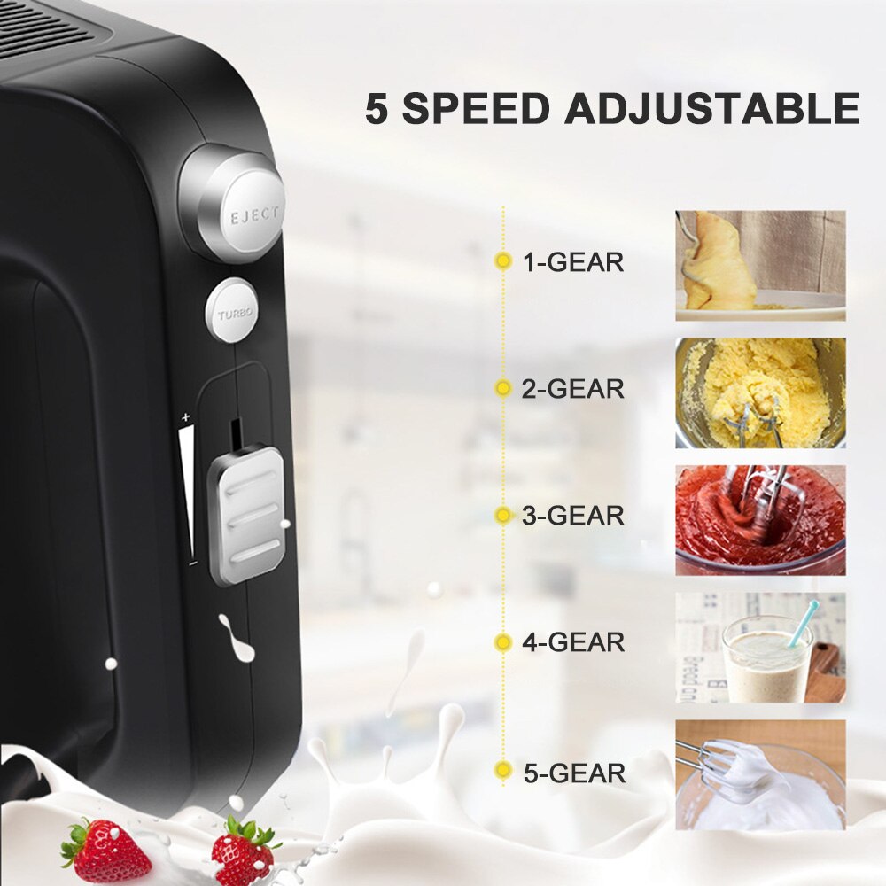 5 Speeds 500W High Power Electric Food Mixer Hand Blender Dough Blender Egg Beater Hand Mixer For Kitchen