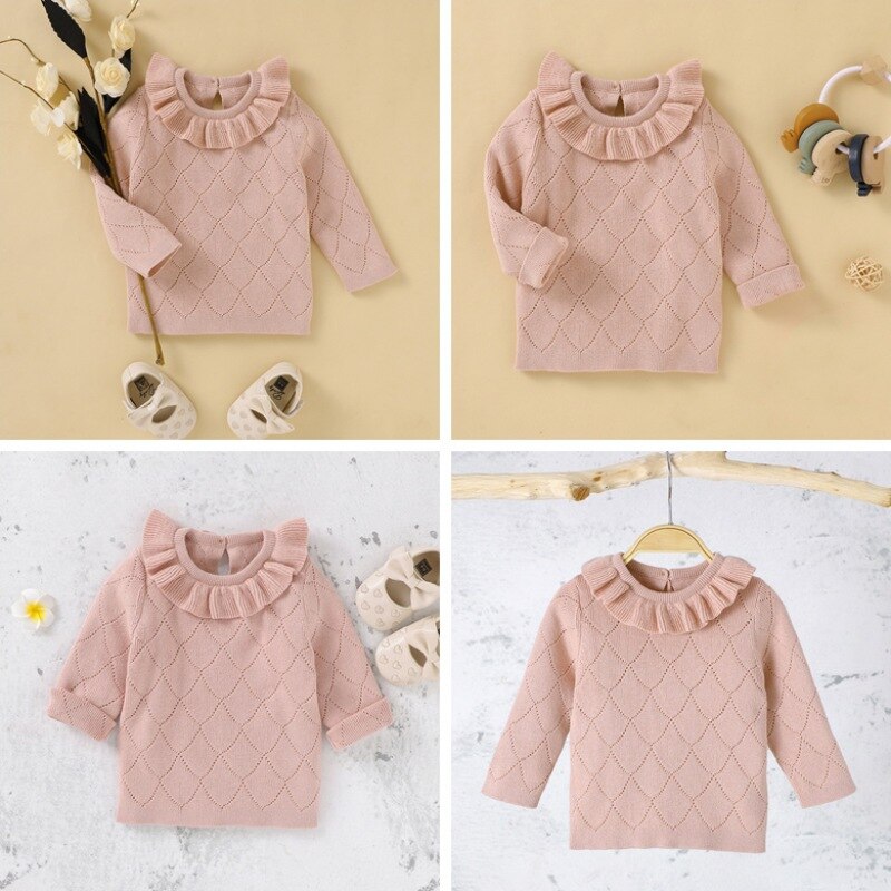 Kinder Pullover Kleidung Infant Baby Pullover Neue Baby Mädchen Pullover Baumwolle Kinder Gestrickte Rundhals Solide ·