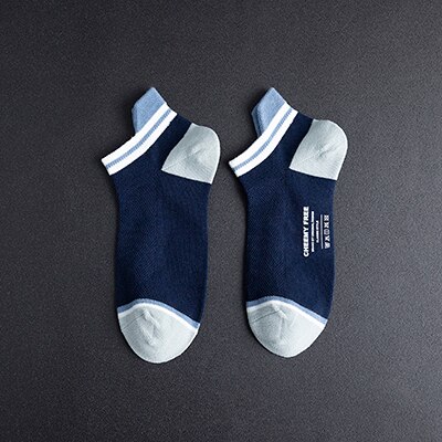 Kesä ja kevät puuvillasukat värikkäät miesten venesukat matalat hikeä imevät miesten sukat 5 paria/erä: 5