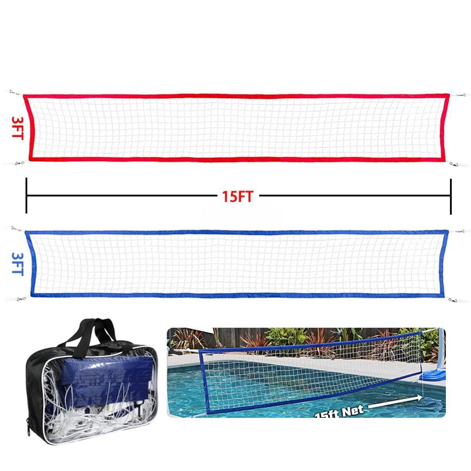 Red de voleibol suministros portátiles con bolsa de transporte red de entrenamiento plegable de 15 pies x 3 pies red de práctica para piscina interior al aire libre césped de playa