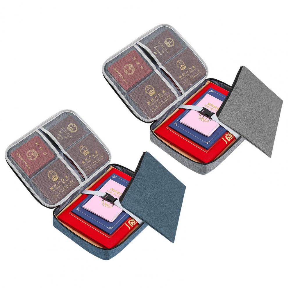 Waterproof Modern Portable Compact File Storage Bag Oxford Cloth Document Bag Smooth Zipper for Office