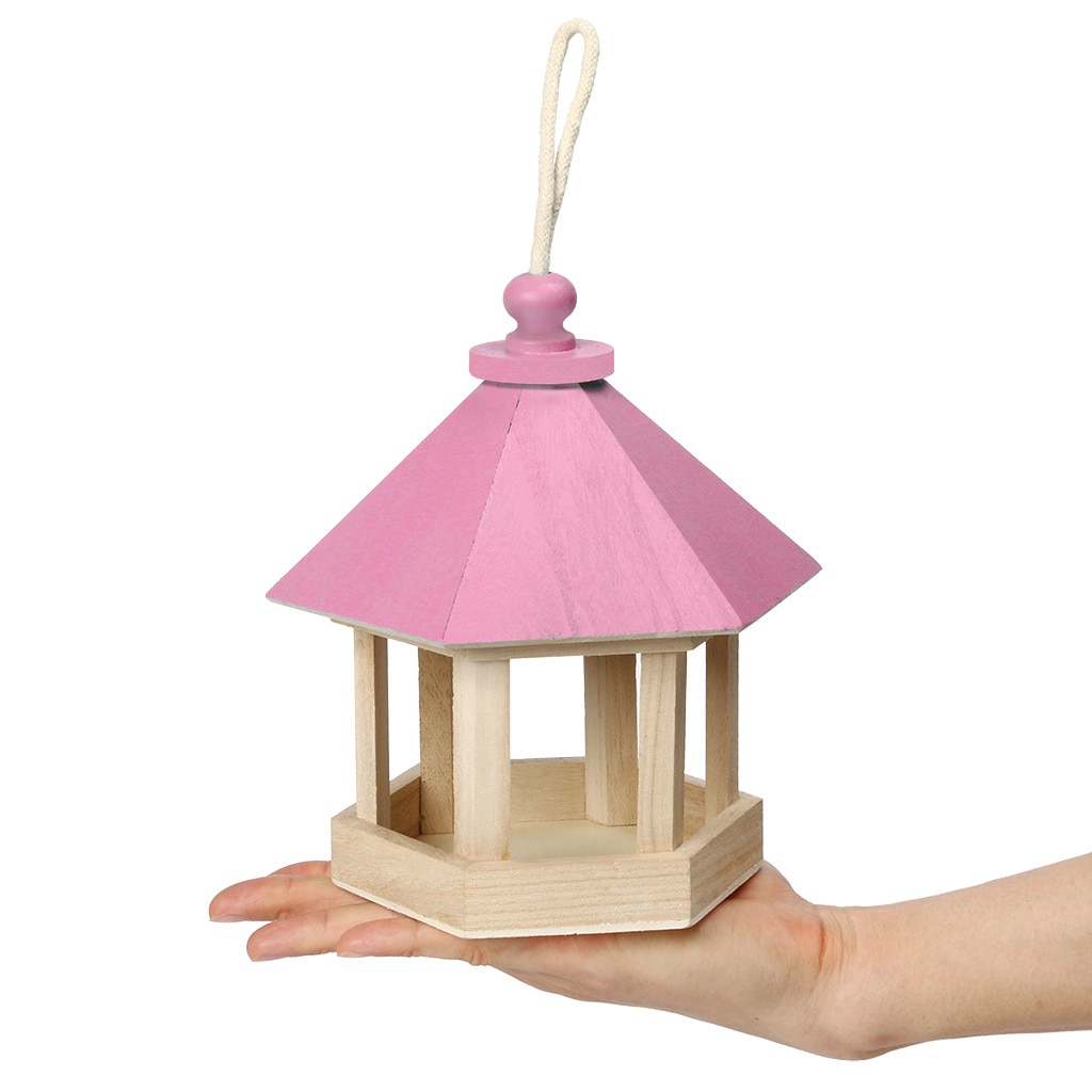 Panier en bois pour animaux de compagnie mangeoire pour oiseaux, décoration de jardin de pour cour hexagonale, suspension en forme de maison, mangeoire pour oiseaux offre spéciale