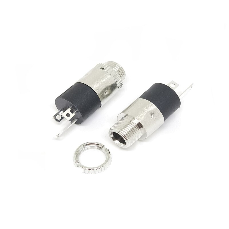 10PCS/LOT PJ392 3.5MM Stereo Female Sockect Jack with Screw 3.5 Audio Headphone Connector PJ-392 Cylindrical Socket SILVERGolden: Beige