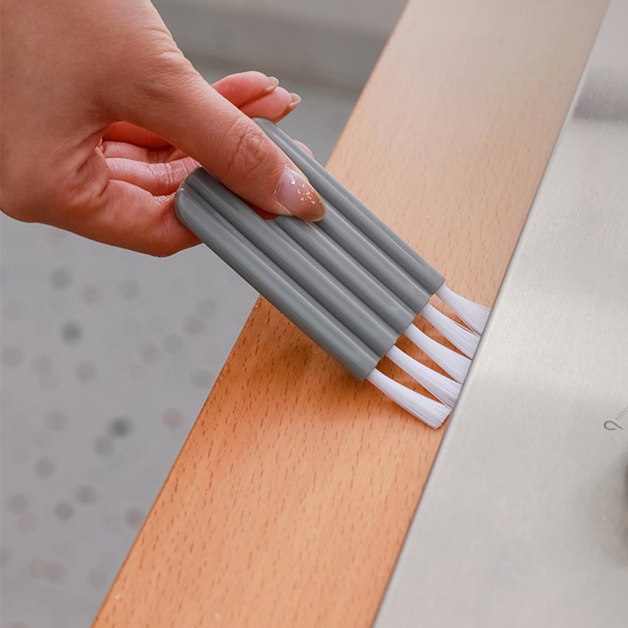 Multifunctionele Toetsenbord Reinigingsborstel Spleet Thermos Cup Deksel Toetsenbord Fles Mondborstel Gebogen Handgreep Reinigingsborstel: zwart