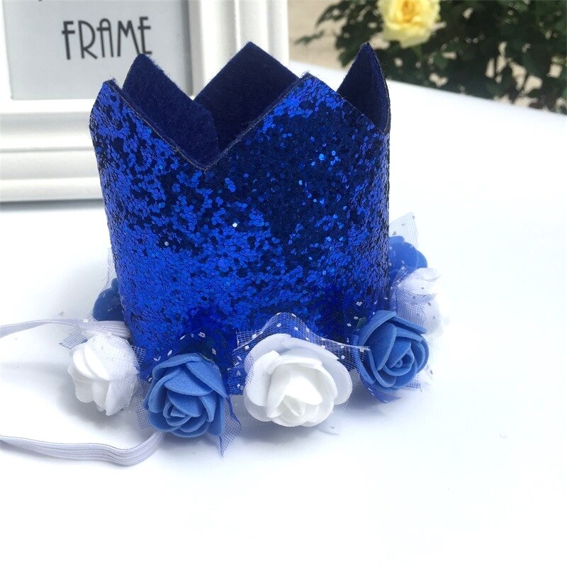 Mode Huisdier Verjaardag Hoeden Leuke Sequin Crown Hond Verjaardag Hoed Pet Party Hoed Voor Kerst Verjaardag Partij Haar Accessoires: Royal Blue