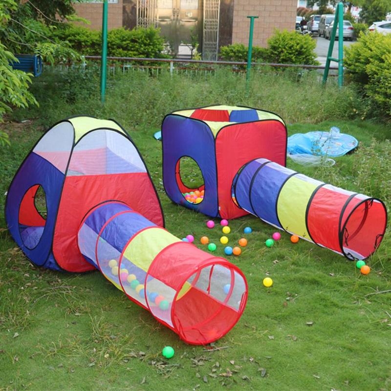 Kids Game House Tent for kids FoldableToy Children plastic House Game Play Inflatable Tent Yard Ball Pool Chilren's Crawl Tunnel