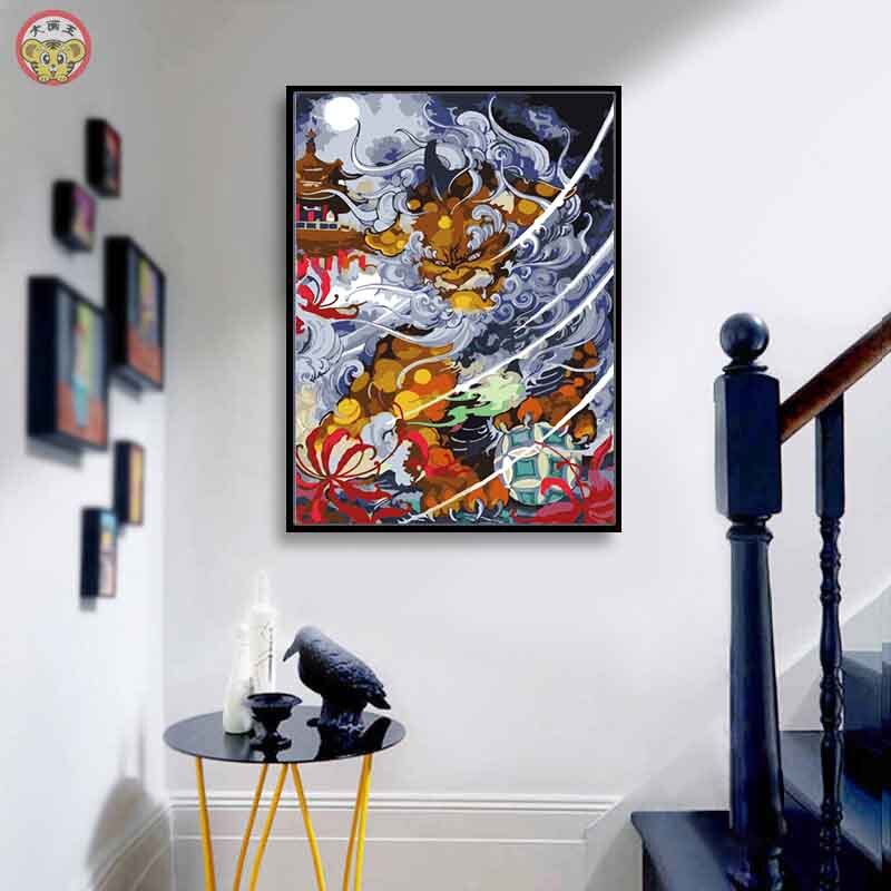 diy oil painting by numbers art paint by number on canvas buddha statue paint by number for adults landscape