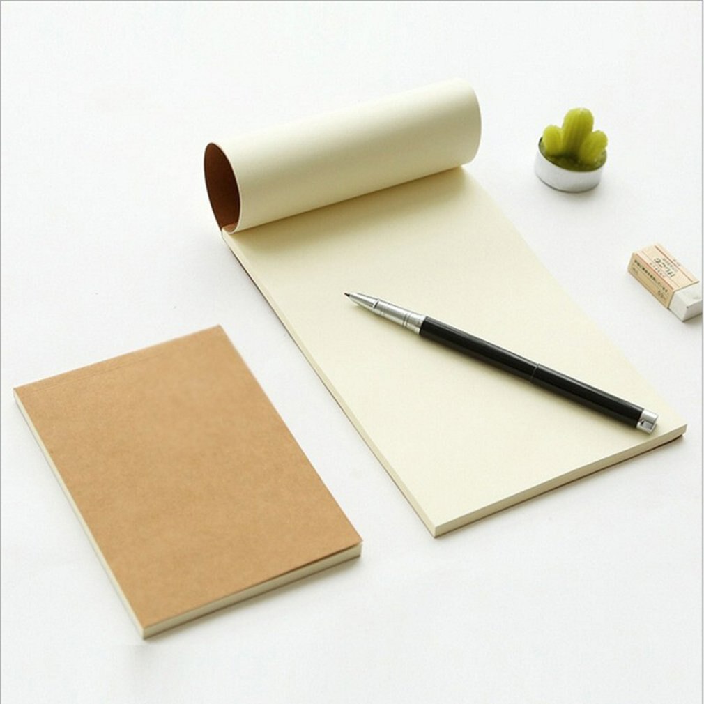 Pure Color Kraft Paper Sketchbook Schoolchildren Stationery Glue Up Draft Notebook Thick Notepad Sketchbook
