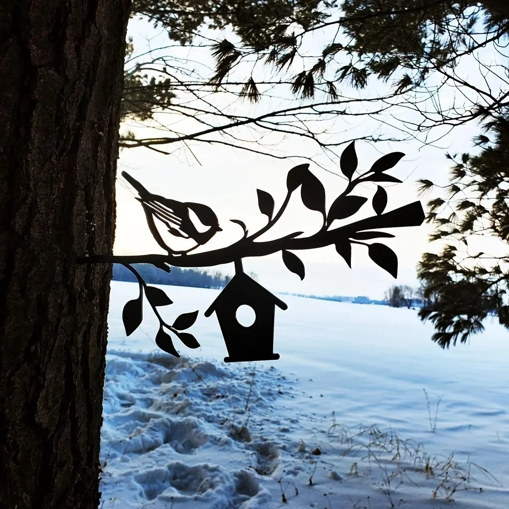 Ddpnkl spurv metal silhuet havepæl, metal havekunst, havetrædekorationer baghave terrasse udendørs dekoration