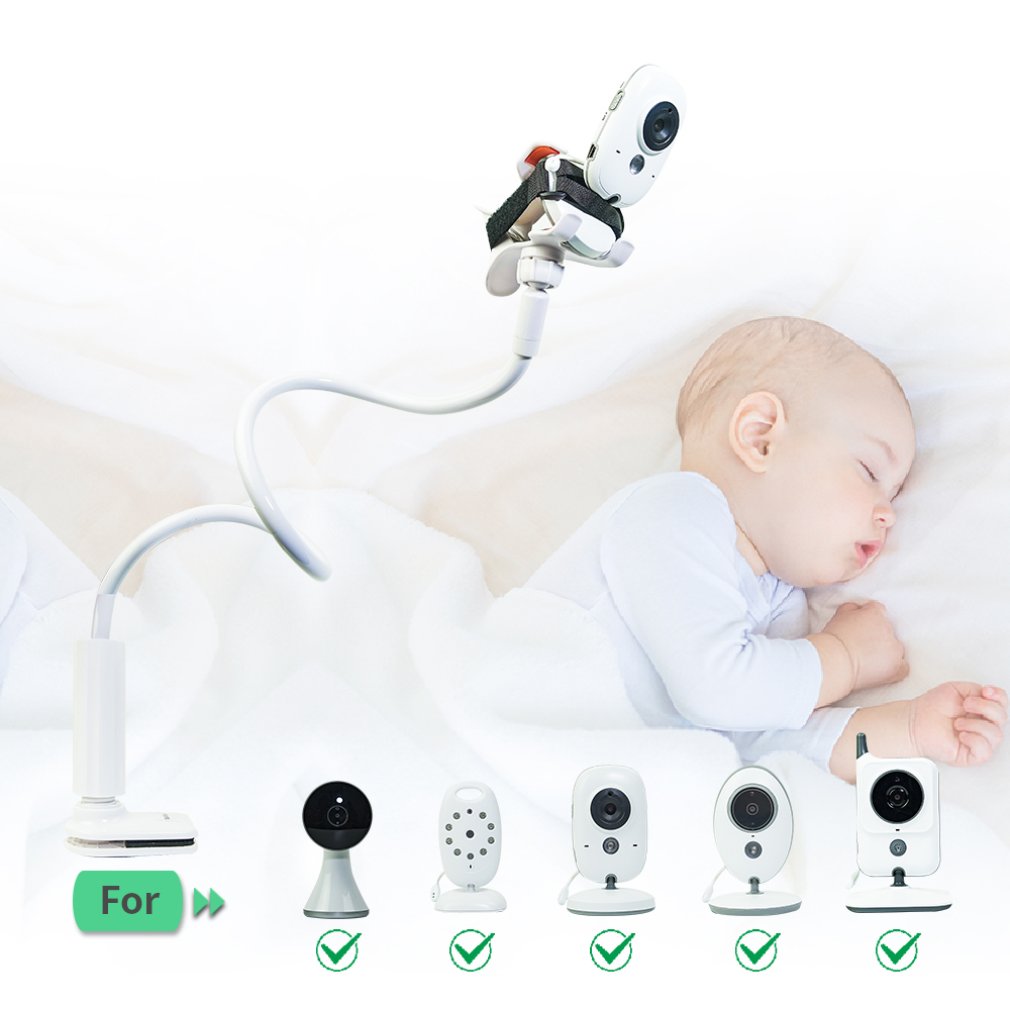 Multifunction Universal Camera Holder Stand for Baby Monitor Mount on Bed Cradle Adjustable Long Arm Bracket