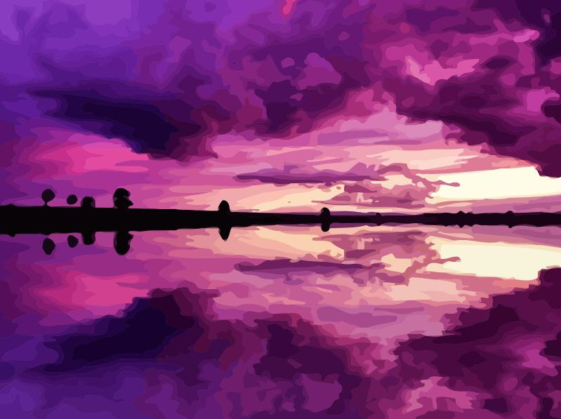 HUACAN Painting By Numbers Sea Scenery Kits Drawing Canvas HandPainted Coloring Sunset Pictures Home Decoration Art: SZHC1-1477