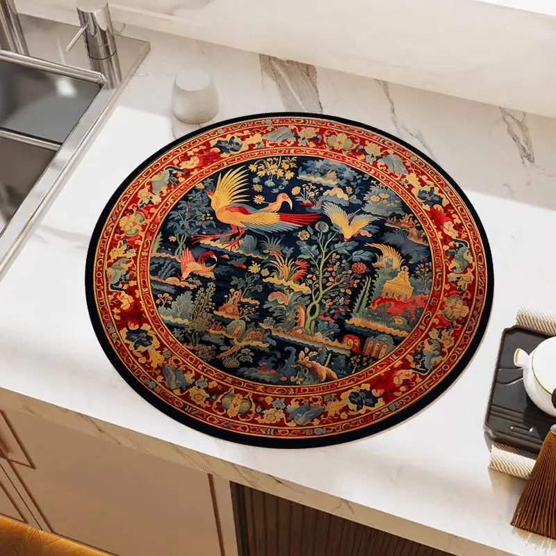 Chinese Stijl Ronde Diatomeeën Modder Drainage Mat Eettafel Thee Bar Mat Eettafel Tafelgerei Isolatiemat