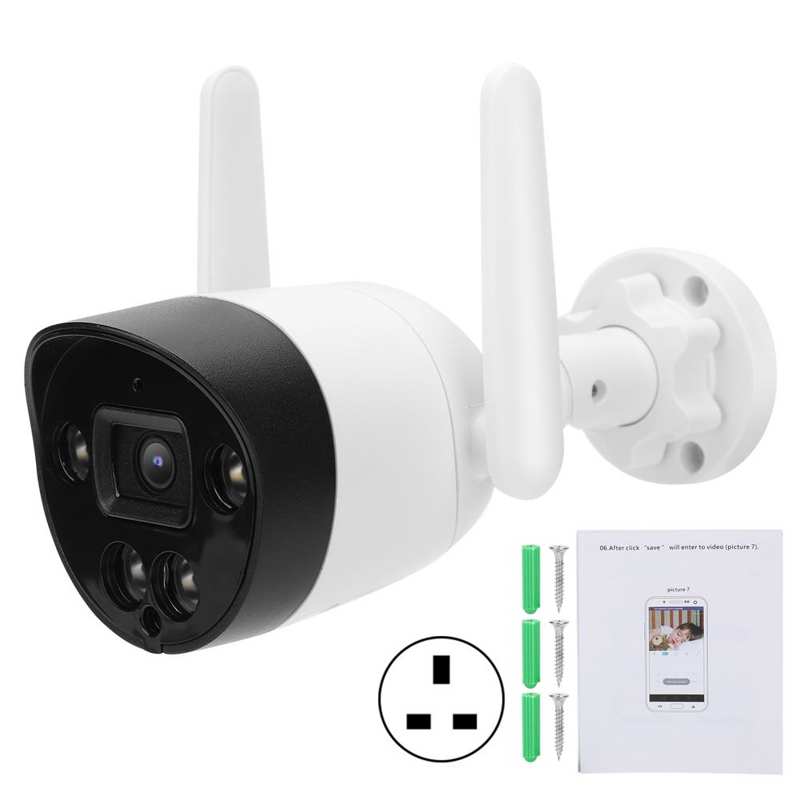 PIR CCTV 1080P WiFi Camera Motion Detection Infrared Night IP66 Waterproof for Home Security 100-240V Two Way Audio: British regulatory