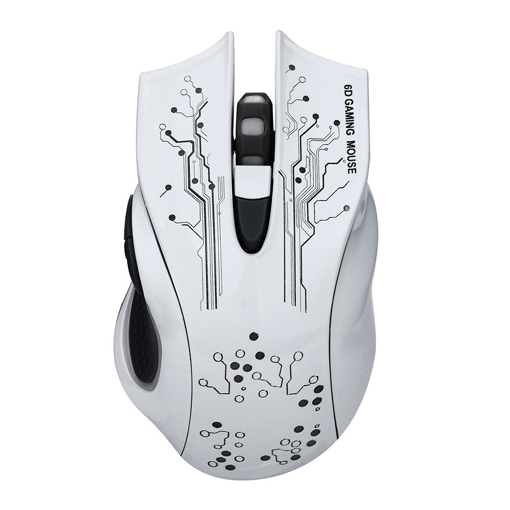 VOBERRY USB Wired Mouse 5500DPI 6 Buttons Gaming Mouse Black White Optical LED Backlit Ergonomic Game Mice For PC Laptop: White