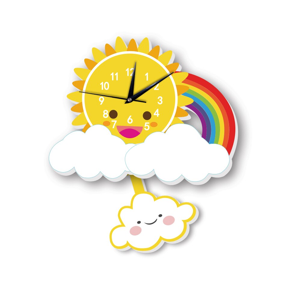 Home Decoration Cartoon Wall Clock Cartoon 3D DIY Large Decorative Wall Clocks Watch Wall Unique: type 3