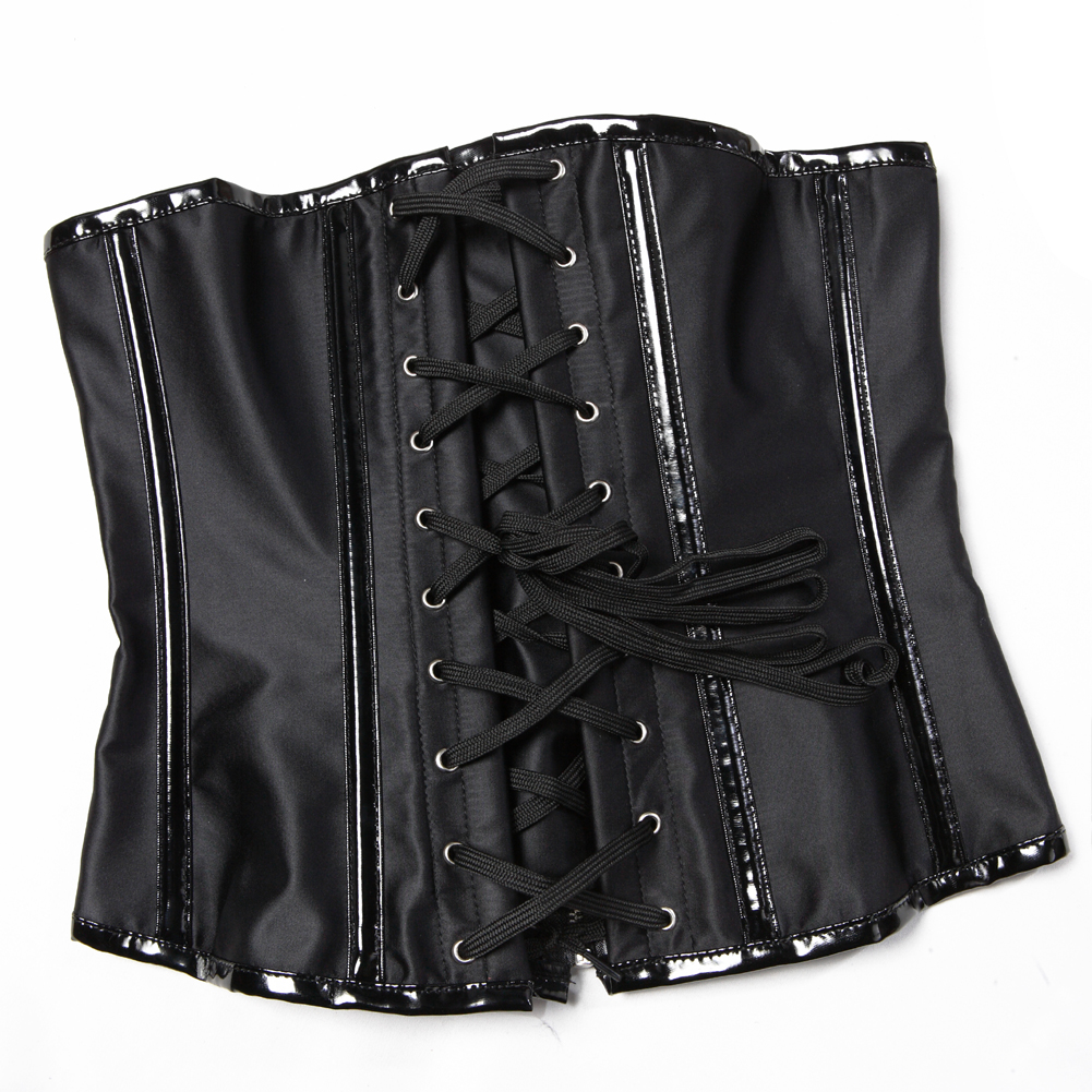 Sexy cuir Bustier Steampunk Corset acier désossé Corselet surbuste à
