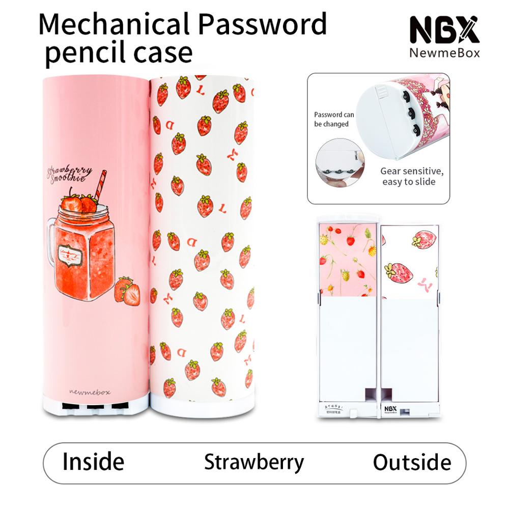 NBX cute animal pattern cylindrical stationery case made in China ins mechanical code lock pencil box Pencil cases for office: password simple  02