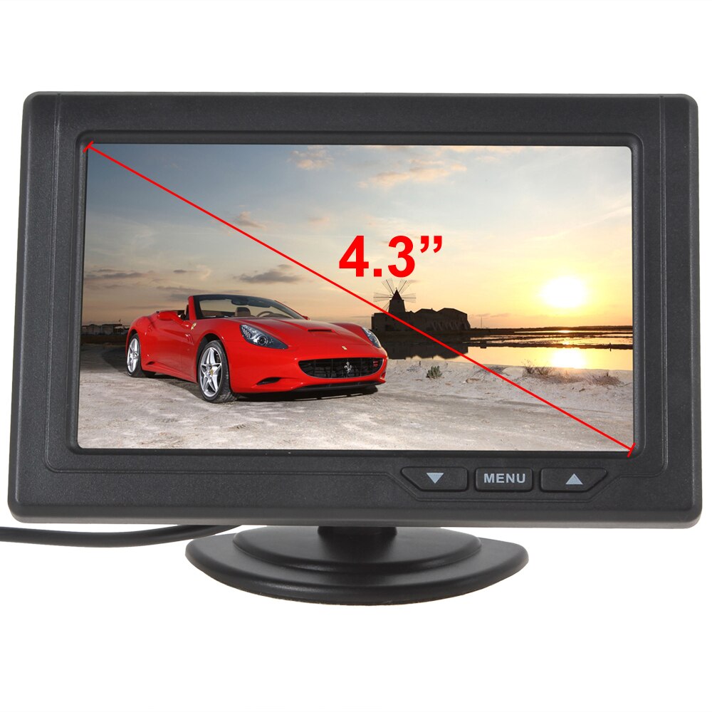 4.3 Inch Auto Monitor 480X272 Digitale Kleuren Tft Lcd 2 Kanaals Video Input Car Rear View Monitor