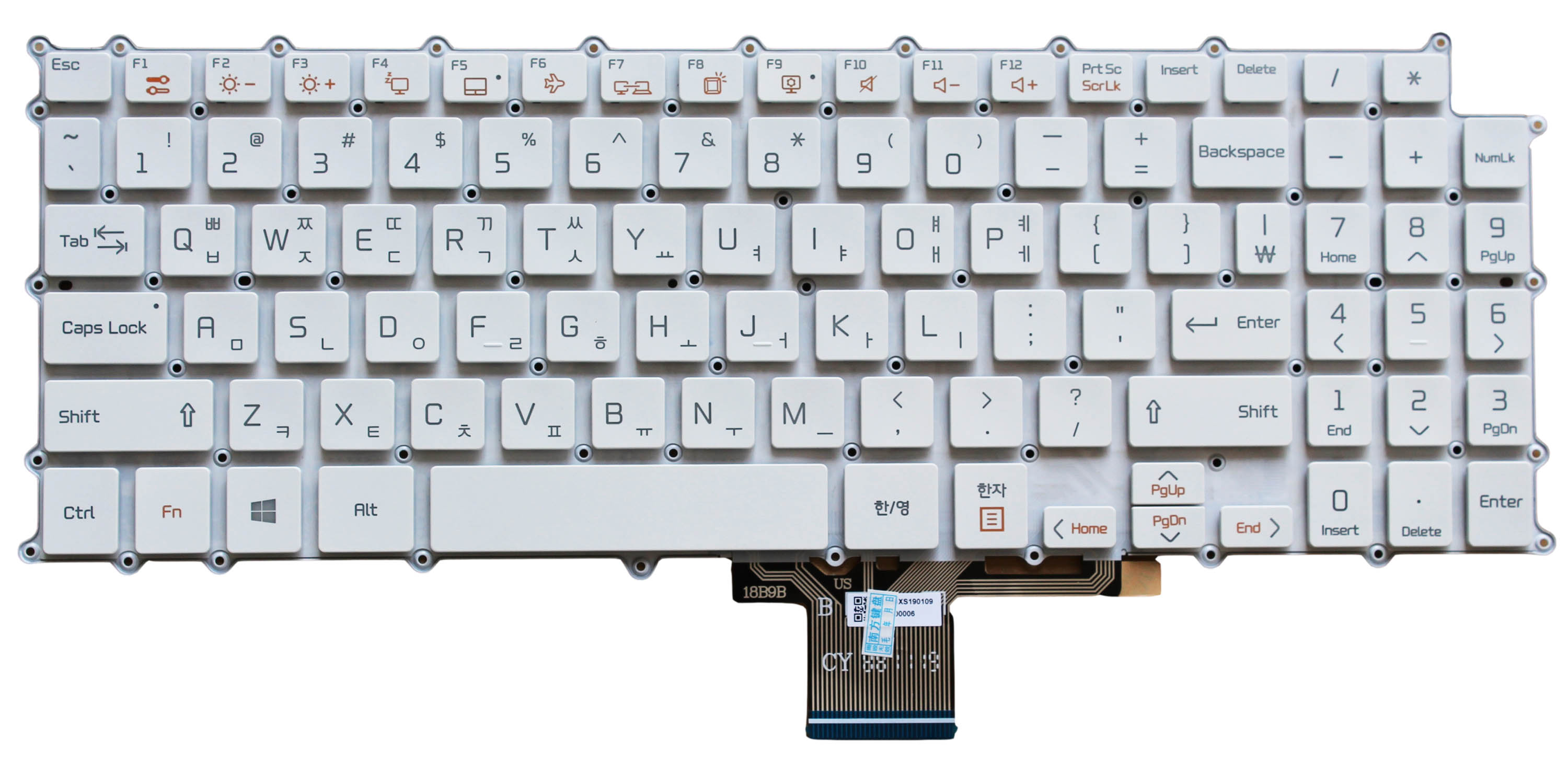 Teclado retroiluminado blanco coreano para ordenador portátil, para Gram LG 15Z980 15Z90N