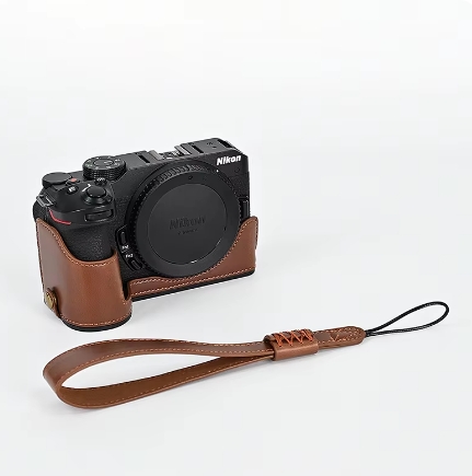 PU Leather Camera Case Half Bag Body With Wrist Strap For Nikon ZFC Z30 Z50