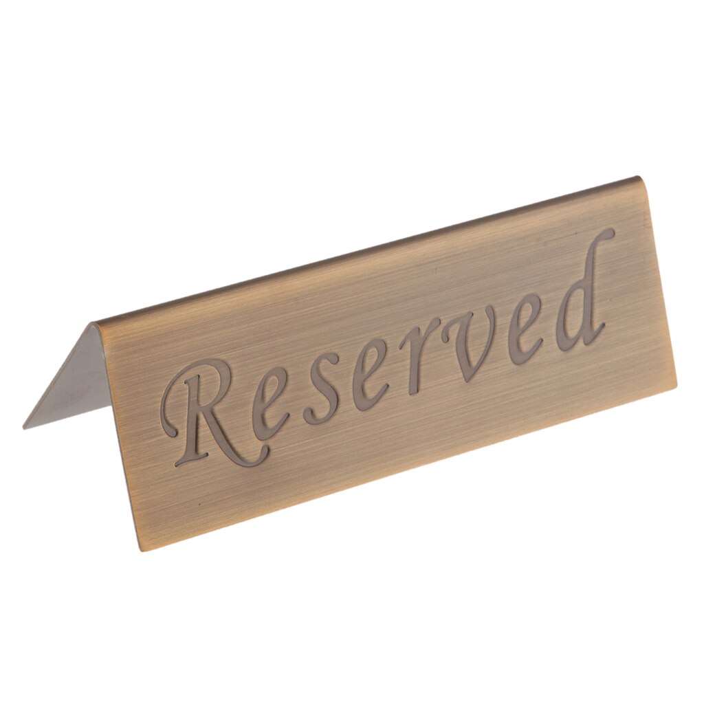 Stainless Steel Reserved Table Sign Booked Stand Rackfor Hotel Club Shops