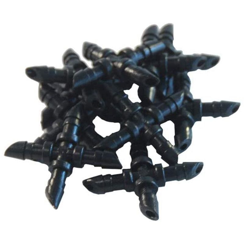 1 sett micro-flow drypp vanning vanningssett system og 100 pakker med mothager 1/4 tommers drypp vanning 4- veis tverrkobling