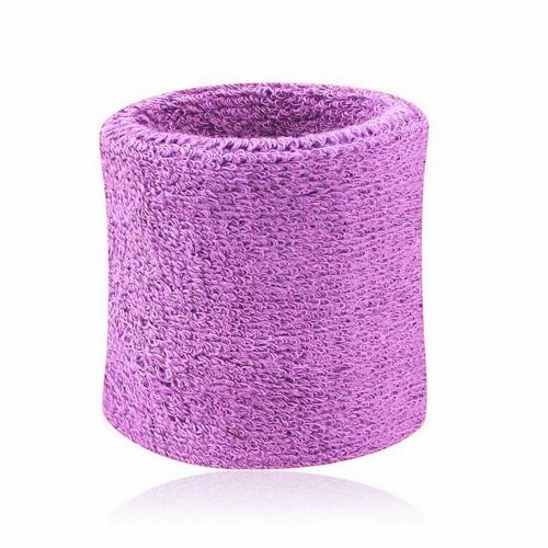 2pcs Wristband Cotton Wrist Support Brace Women Men Sports Sweatbands Hand Protection Running Badminton Baseball Tennis: Purple