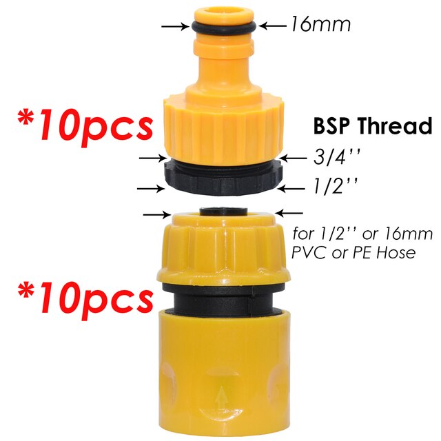 KESLA 1/2 cal wąż kran ogrodowy przewód węża wodnego 16mm szybkie złączka w/ 1/2 ''i 3/4'' adapter robić naprawy podlewanie cieplarnianych: KSL01-271-20szt
