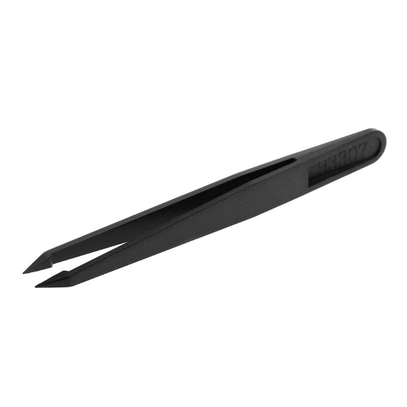 6-Piece Anti-Static Electronic Tweezers Kit – ESD Plastic Forceps For PCB Repair, Carbon Fiber Hand Tools Set (120mm, Black)