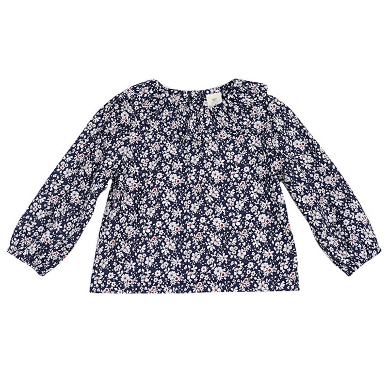 Leuke Meisjes Blouse Bloem Mouwen Kraag Blouse Puff Tops Baby Effen Meisje Meisjes Kleding