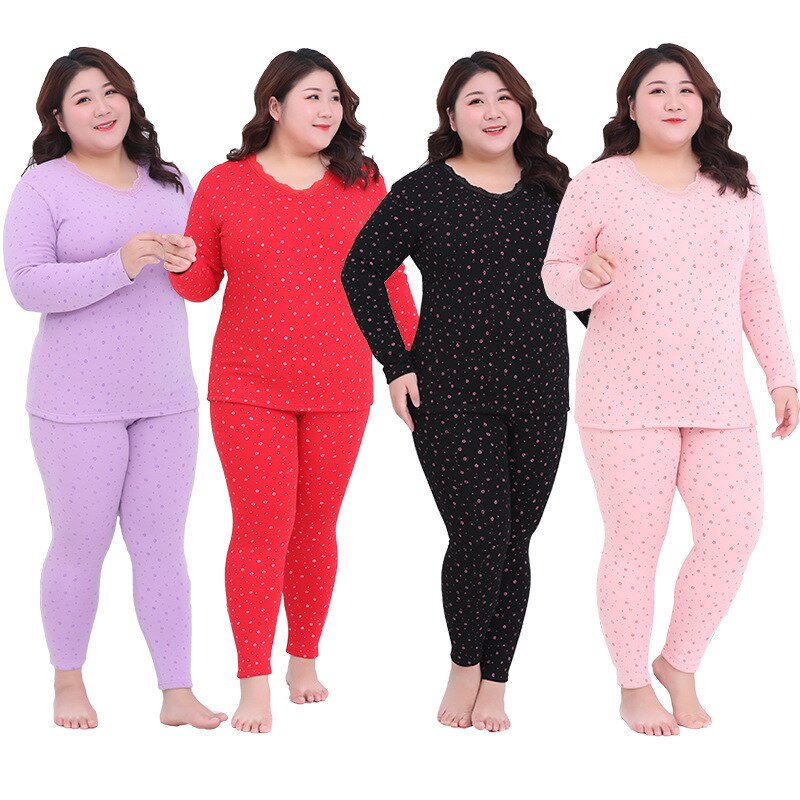Termounderkläder #39 damer dam vinterset plus size toppar och byxor tvådelade hemmadräkter varma långkalsonger damformade set