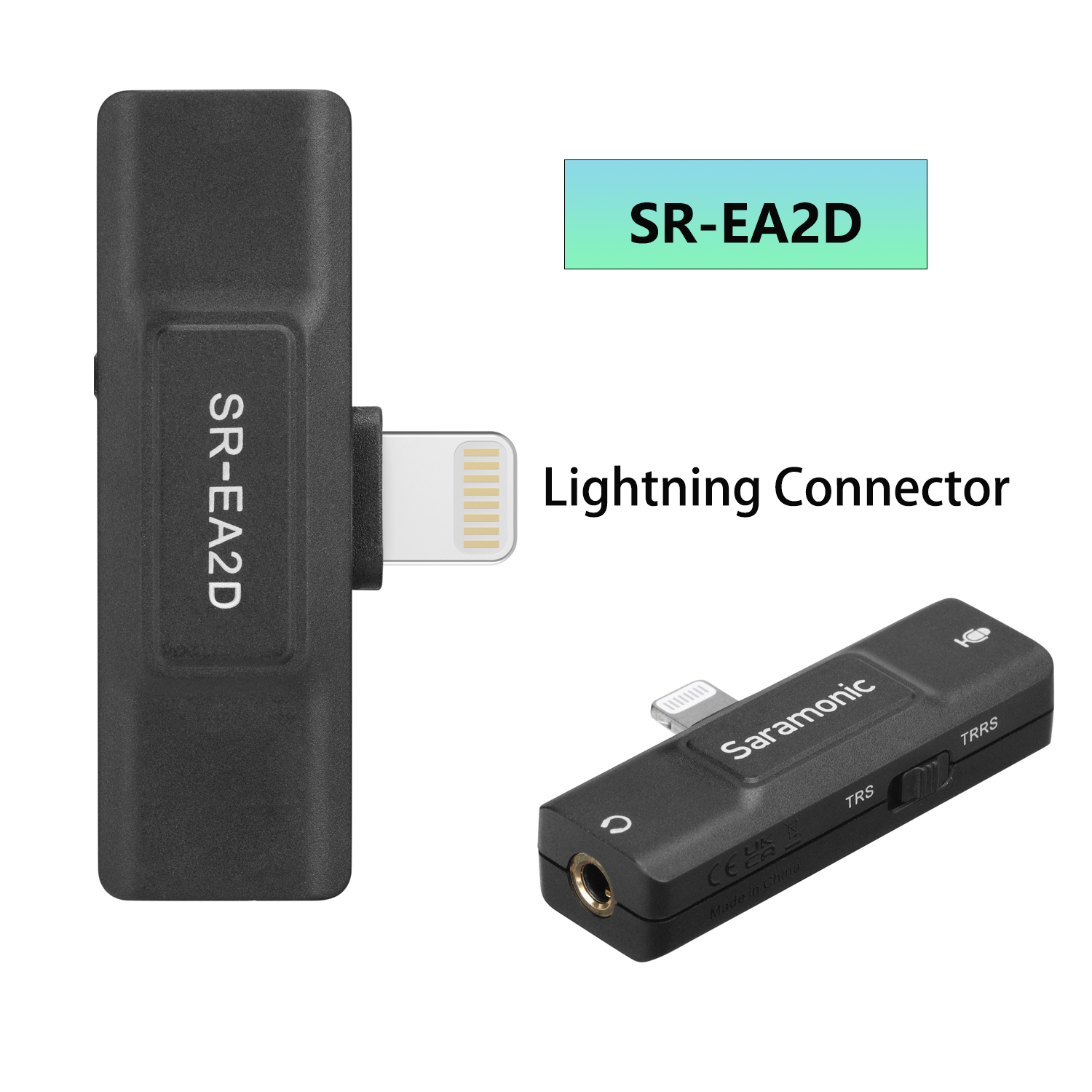 Saramonic SR-EA2 Audio Adapter Met Lightning Type-C Usb Connector Voor Smartphone Pc Iphone Computers 3.5Mm Trs/trrs Microfoon: Black
