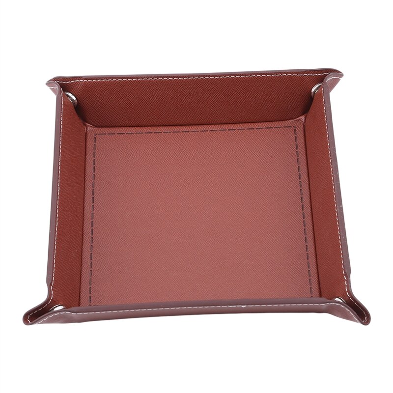 Hexagonal Foldable Pu Velvet Dice Tray Foldable Pu Tray Desktop Folding Storage Tray Dice Game Storage Portable Rolling Tray: Dark coffee Style 1