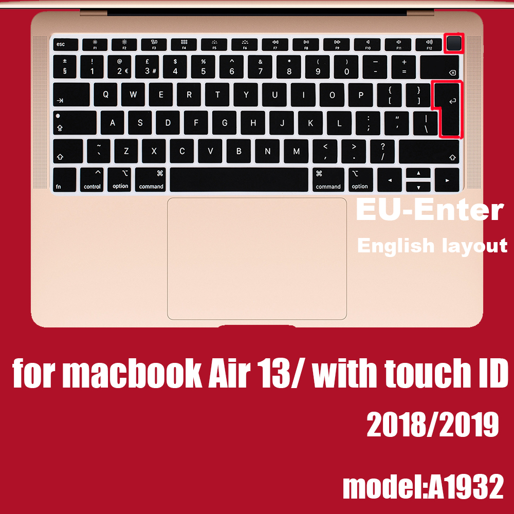 Kannettavan tietokoneen näppäimistön suojus eu&us näppäimistön kotelon suoja macbook prolle 16 13 air 12 15 touchbar malli  a1706 a 1466 a 1708 1990 2 a 1398 a 1534: Ilma 13 a1932eu- sisään