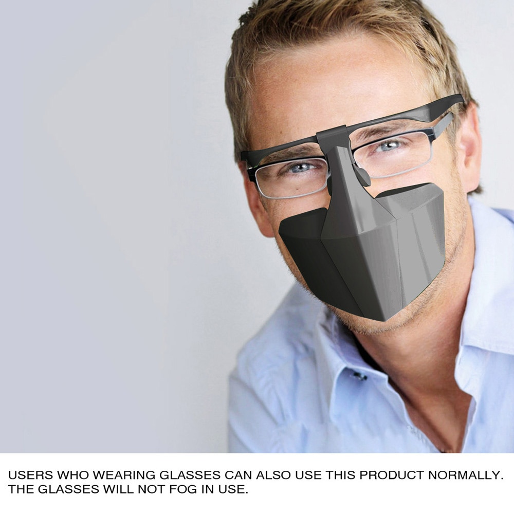 Ansigtsdæksel anti-tåge stænksikker støvtæt ansigtsbeskyttende betræk anti spyt genanvendelig anti briller tåge udendørs