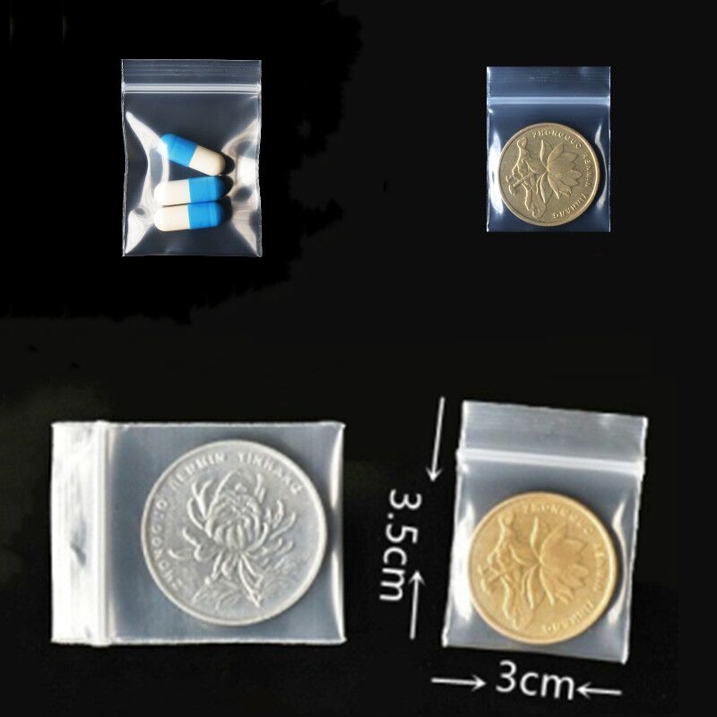 100-300 stück Mini Kleine Kunststoff Tasche Schmuck Reißverschluss Reißverschluss sperren Wiederverschließbaren Kunststoff transparent Mini Tasche Verschiedene Größen