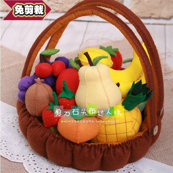 Three dimensional fruit basket Felt kit Non-woven cloth Craft DIY Sewing set Felt Handwork Material DIY needlework supplies