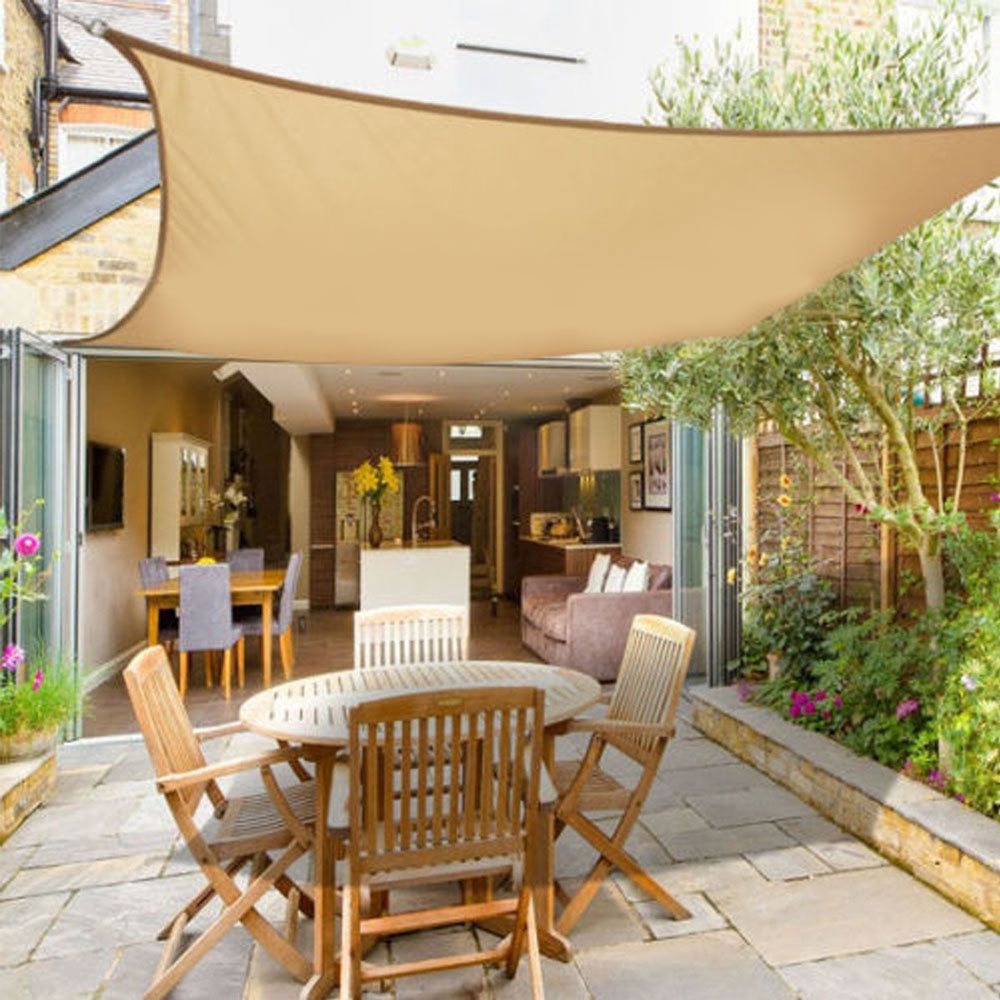 SOLEDI Shade Sail Waterproof Sun Shade Square Rectangle Camping Cloth 190T Polyester Yard Sail Awning Garden Terrace Canopy