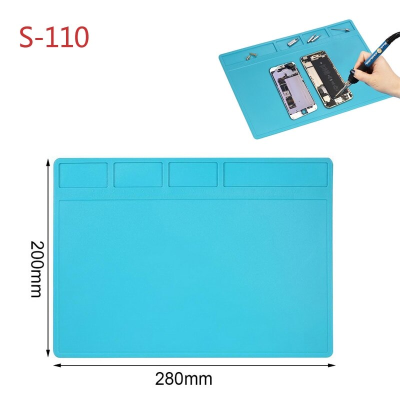 Heat Insulation Working Mat ESD Soldering Station Heat-resistant Phone Maintenance Mat Electrician Insulator Pad Platform^_^^1: S-110