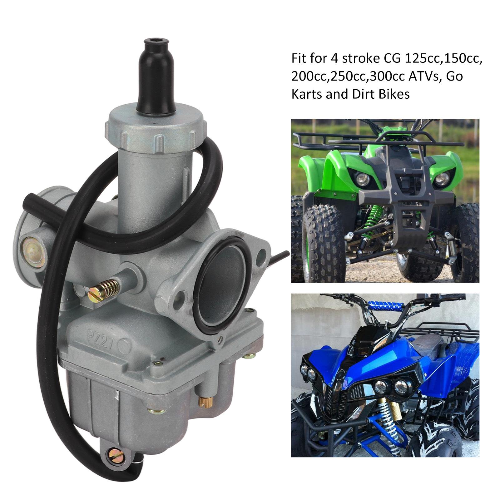 Conjunto de carburador atv 27mm, substituição direta eficiente de metal para 4 tempos cg 12 para cc 15 cc 20 cc 25 cc 30 cc