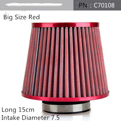 Universal K&N Cold Air Intake Filter 76mm Air Filter 3 inch car Air filter: big red