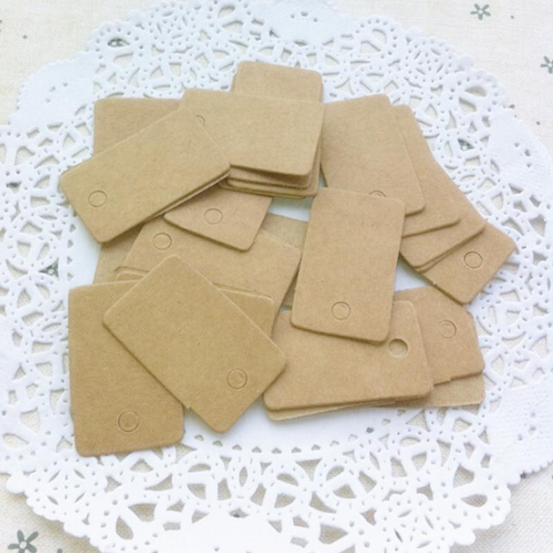 100x bruna kraftpappersetiketter rektangulär etikett bagage bröllopsnot diy tomt pris hängande kraft