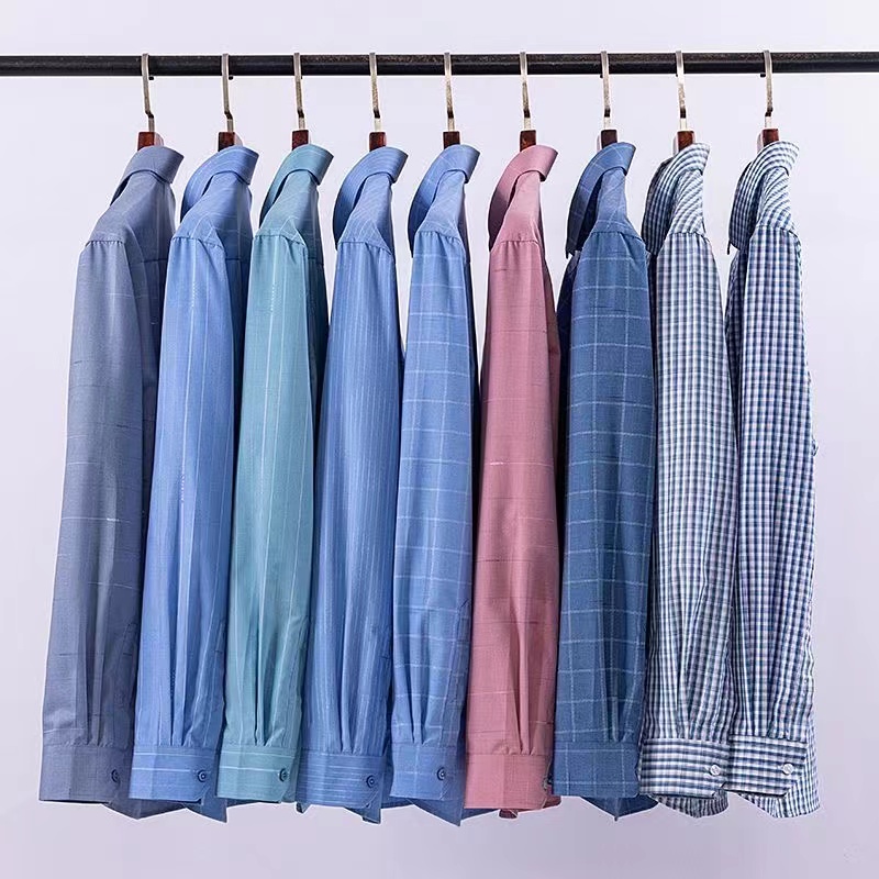 männer Hemden Frühling Herbst Langarm Falten Beständig Nicht Bügeln Streifen Mann Kleidung Große Größe 5XL 6XL 7XL