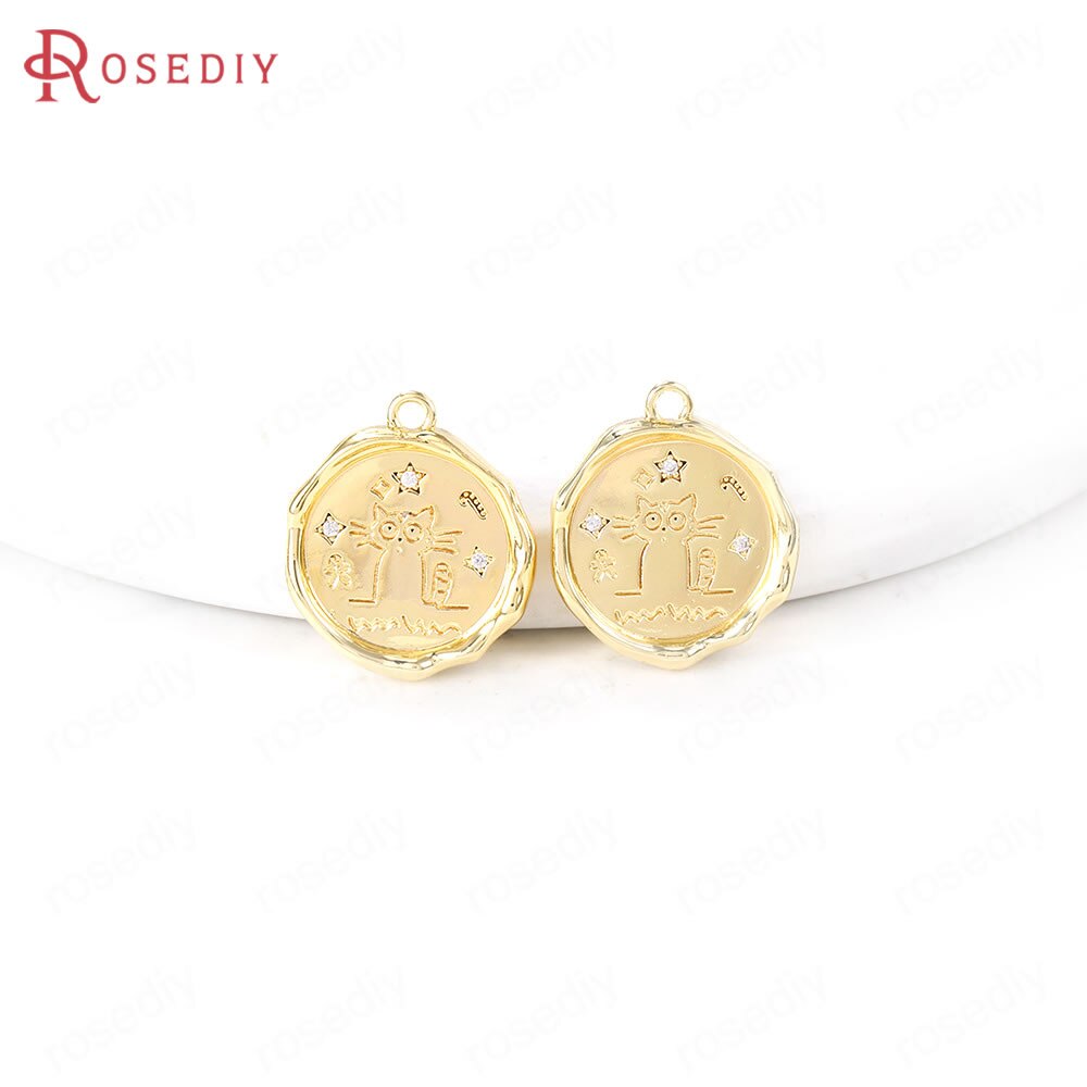 24K Goud Kleur Messing Reliëf Charms Hangers Sieraden Maken Levert Kettingen Oorbellen Armbanden Diy Bevindingen Accessoires