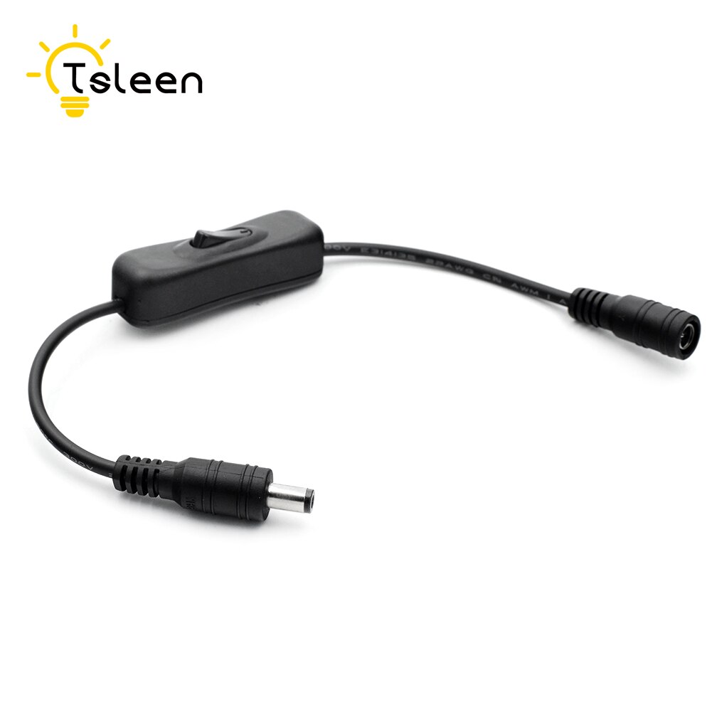 In-Line Power Switch ON/OFF 2.1mmx5.5mm Cable Black For Jack Arduino 12-24V In-Line Power Switch ON/OFF 2.1X5.5mm Cable Jack