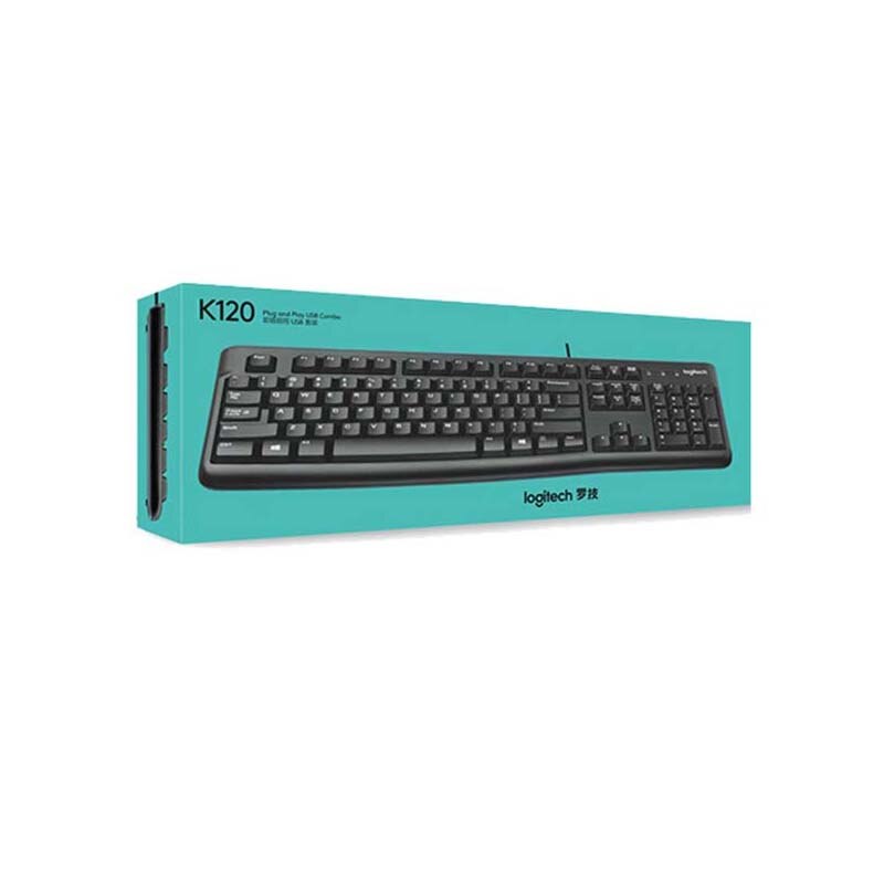 Logitech K120 PC Computer USB Wired Keyboard For Computer Waterproof Keyboard