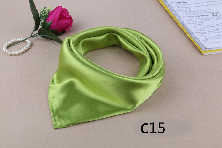 WZCX 60*60cm Frauen Einfarbig Seide Schal Frühling Herbst Neue Einfache Quadratische Schals Für Damen Weibliche schal