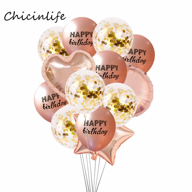Chicinlife Rose gold Happy Birthday Latex Balloons Baby Shower Party Balloons Birthday party Decoration Birthday Balloon: G